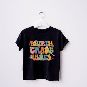Back To School Shopping Fourth Grade Vibes Retro Lovely T-Shirt 1 4 Back To School Fourth Grade Retro Teacher Women Kids T Shirt 1 4