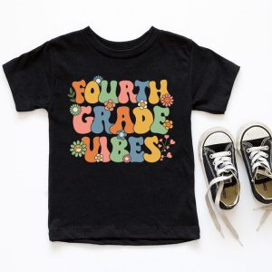Back To School Shopping Fourth Grade Vibes Retro Lovely T-Shirt 1 5 Back To School Fourth Grade Retro Teacher Women Kids T Shirt 1 5
