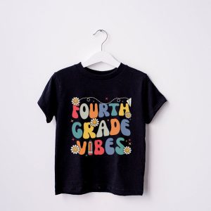 Back To School Shopping Fourth Grade Vibes Retro Lovely T-Shirt 2 3 Back To School Fourth Grade Retro Teacher Women Kids T Shirt 2 3
