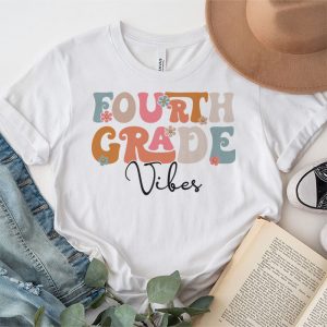 Back To School Shopping Fourth Grade Vibes Retro Lovely T-Shirt 3 3 Back To School Fourth Grade Retro Teacher Women Kids T Shirt 3 3