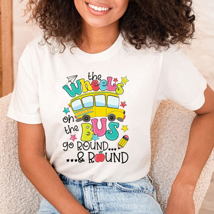 Back To School Funny The WHEELS On The BUS Toddler Kids Boys T Shirt 1 6