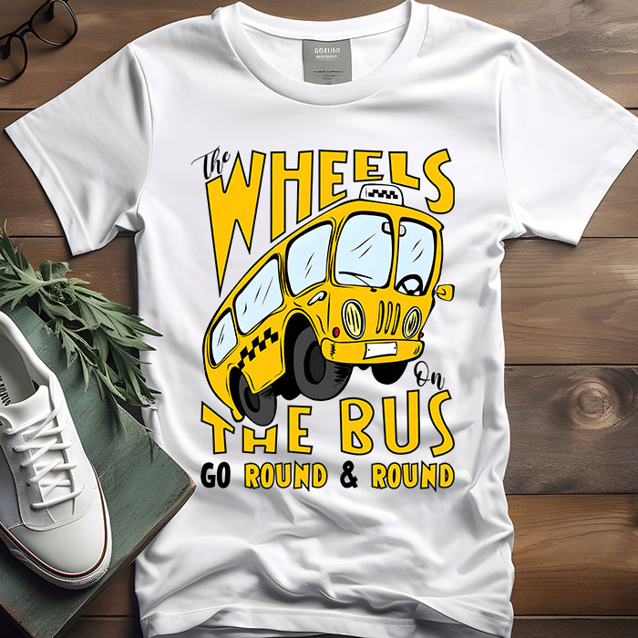 Back To School Funny The WHEELS On The BUS Toddler Kids Boys T-Shirt 3