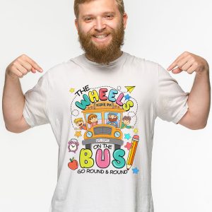 Back To School Funny The WHEELS On The BUS Toddler Kids Boys T Shirt B 5