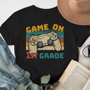 Back To School Game On 1st Grade Funny Gamer Kids Boys T Shirt 2