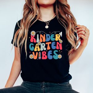 Back To School Shopping Kindergarten Vibes Retro Lovely T-Shirt 2 4 Back To School Kindergarten Vibes Retro Teacher Women Kids T Shirt 2 4 1