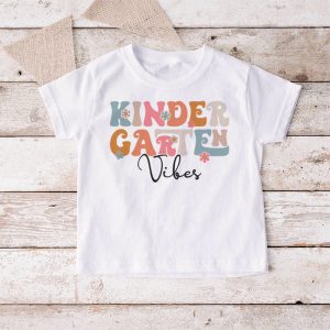 Back To School Shopping Kindergarten Vibes Retro Lovely T-Shirt 3 6 Back To School Kindergarten Vibes Retro Teacher Women Kids T Shirt 3 6