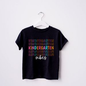 Back To School Shopping Kindergarten Vibes Retro Lovely T-Shirt 4 3 Back To School Kindergarten Vibes Retro Teacher Women Kids T Shirt 4 3 1