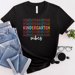 Back To School Kindergarten Vibes Retro Teacher Women Kids T-Shirt 4