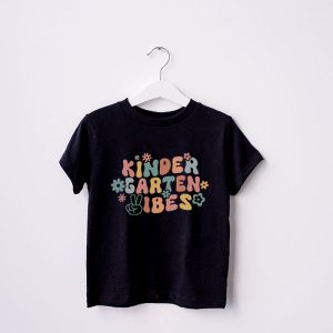 Back To School Kindergarten Vibes Retro Teacher Women Kids T Shirt E 2