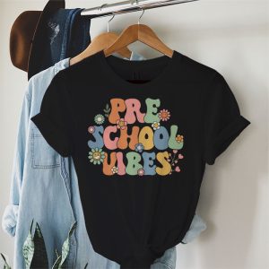 Back To School Shopping Pre-School Vibes Retro Lovely T-Shirt 1 2 Back To School Pre K Vibes Retro Teacher Women Kids T Shirt 1 2