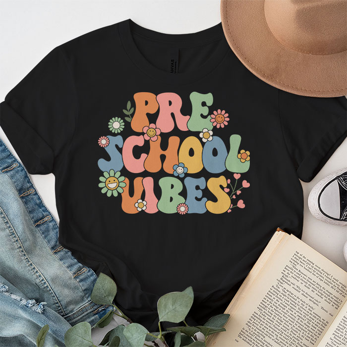 Back-To-School-Pre-K-Vibes-Retro-Teacher-Women-Kids-T-Shirt-1-3 Back To School Pre K Vibes Retro Teacher Women Kids T Shirt 1 3