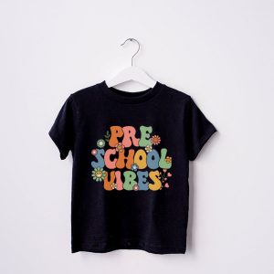 Back To School Shopping Pre-School Vibes Retro Lovely T-Shirt 1 4 Back To School Pre K Vibes Retro Teacher Women Kids T Shirt 1 4