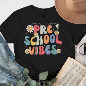 Back To School Shopping Pre-School Vibes Retro Lovely T-Shirt 2 3 Back To School Pre K Vibes Retro Teacher Women Kids T Shirt 2 3