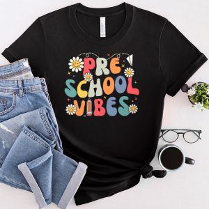 Back To School Pre-K Vibes Retro Teacher Women Kids T-Shirt 2