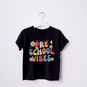 Back To School Shopping Pre-School Vibes Retro Lovely T-Shirt 2 4 Back To School Pre K Vibes Retro Teacher Women Kids T Shirt 2 4