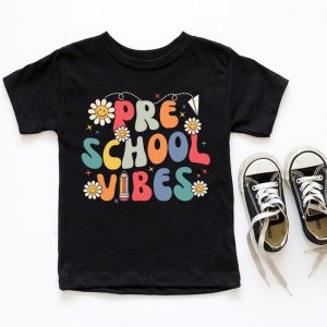 Back To School Shopping Pre-School Vibes Retro Lovely T-Shirt 2 5 Back To School Pre K Vibes Retro Teacher Women Kids T Shirt 2 5