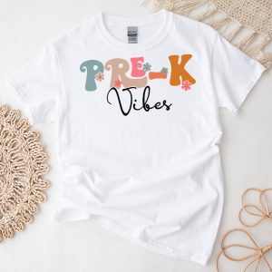Back To School Pre-K Vibes Retro Teacher Women Kids T-Shirt 3