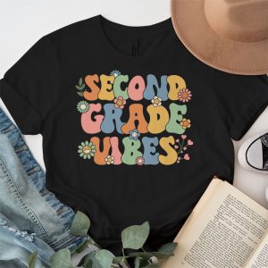 Back To School Shopping Second Grade Vibes Retro Lovely T-Shirt 1 2 Back To School Second Grade Vibes Retro Teacher Women Kids T Shirt 1 2