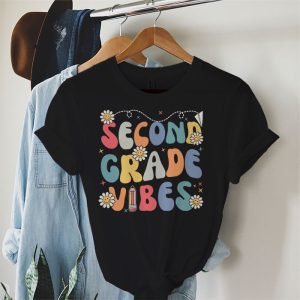 Back To School Shopping Second Grade Vibes Retro Lovely T-Shirt 2 1 Back To School Second Grade Vibes Retro Teacher Women Kids T Shirt 2 1