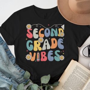 Back To School Shopping Second Grade Vibes Retro Lovely T-Shirt 2 2 Back To School Second Grade Vibes Retro Teacher Women Kids T Shirt 2 2