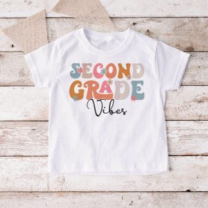 Back To School Shopping Second Grade Vibes Retro Lovely T-Shirt 3 5 Back To School Second Grade Vibes Retro Teacher Women Kids T Shirt 3 5