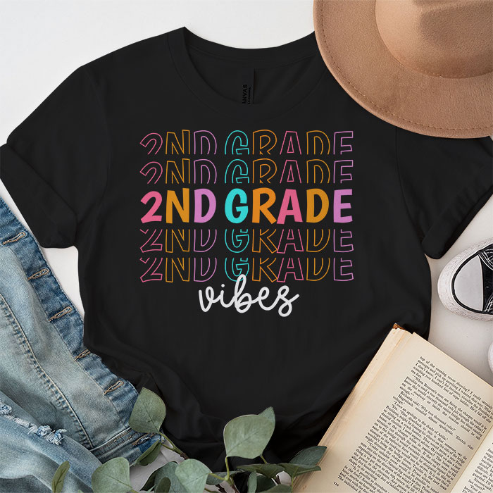 Back-To-School-Second-Grade-Vibes-Retro-Teacher-Women-Kids-T-Shirt-4-3 Back To School Second Grade Vibes Retro Teacher Women Kids T Shirt 4 3