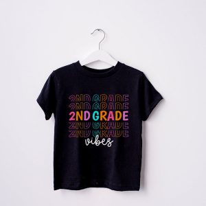 Back To School Shopping Second Grade Vibes Retro Lovely T-Shirt 4 4 Back To School Second Grade Vibes Retro Teacher Women Kids T Shirt 4 4