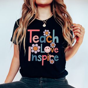 Welcome Back To School Teach Love Inspire Retro Special Teachers Kids T-Shirt 1 5 Back To School Teach Love Inspire Retro Teachers Women Kids T Shirt 5