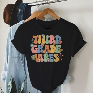 Back To School Shopping Third Grade Vibes Retro Lovely T-Shirt 1 1 Back To School Third Grade Vibes Retro Teacher Women Kids T Shirt 1 1