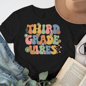 Back To School Shopping Third Grade Vibes Retro Lovely T-Shirt 1 2 Back To School Third Grade Vibes Retro Teacher Women Kids T Shirt 1 2
