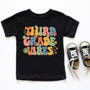 Back To School Shopping Third Grade Vibes Retro Lovely T-Shirt 1 5 Back To School Third Grade Vibes Retro Teacher Women Kids T Shirt 1 5