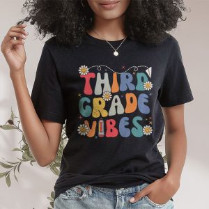 Back To School Shopping Third Grade Vibes Retro Lovely T-Shirt 2 1 Back To School Third Grade Vibes Retro Teacher Women Kids T Shirt 2 1