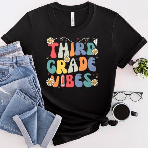 Back To School Third Grade Vibes Retro Teacher Women Kids T-Shirt 2