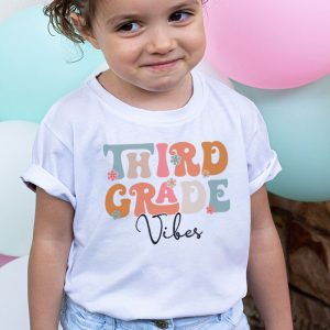 Back To School Shopping Third Grade Vibes Retro Lovely T-Shirt 3 3 Back To School Third Grade Vibes Retro Teacher Women Kids T Shirt 3 3