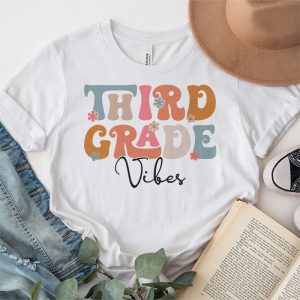 Back To School Shopping Third Grade Vibes Retro Lovely T-Shirt 3 4 Back To School Third Grade Vibes Retro Teacher Women Kids T Shirt 3 4