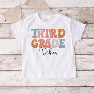Back To School Shopping Third Grade Vibes Retro Lovely T-Shirt 3 5 Back To School Third Grade Vibes Retro Teacher Women Kids T Shirt 3 5