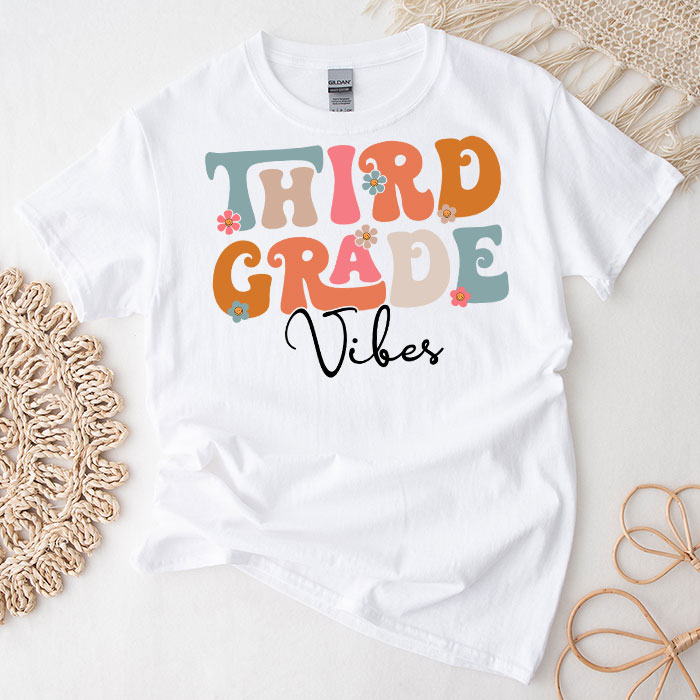Back-To-School-Third-Grade-Vibes-Retro-Teacher-Women-Kids-T-Shirt-3 Back To School Third Grade Vibes Retro Teacher Women Kids T-Shirt 3