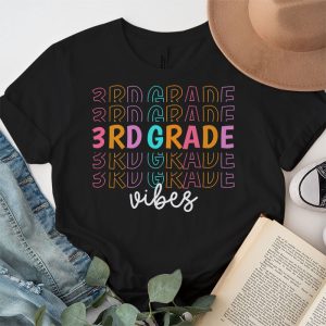 Back To School Shopping Third Grade Vibes Retro Lovely T-Shirt 4 3 Back To School Third Grade Vibes Retro Teacher Women Kids T Shirt 4 3