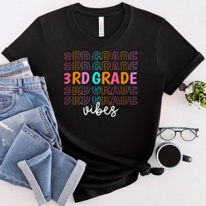 Back To School Third Grade Vibes Retro Teacher Women Kids T-Shirt 4