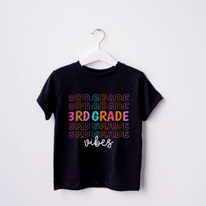 Back To School Shopping Third Grade Vibes Retro Lovely T-Shirt 4 4 Back To School Third Grade Vibes Retro Teacher Women Kids T Shirt 4 4
