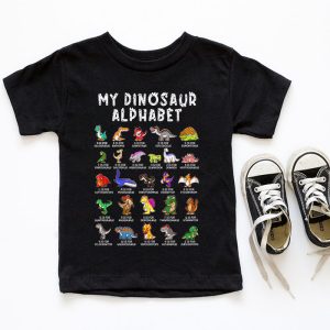 Back To School Types Of Dinosaurs Alphabet Identification T Shirt A 6