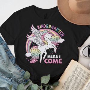 Back To School Unicorn Kindergarten Here I come School Girls T Shirt 2 3