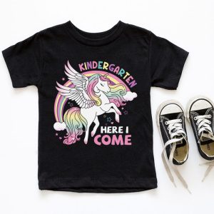 Back To School Unicorn Kindergarten Here I come School Girls T Shirt 4 3