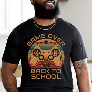 Back to School Funny Game Over Teacher Student Controller T-Shirt 1