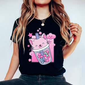 Boba Cat Boba Tea Bubble Tea Kawaii Anime Cat Kawaii Neko T Shirt 3 2