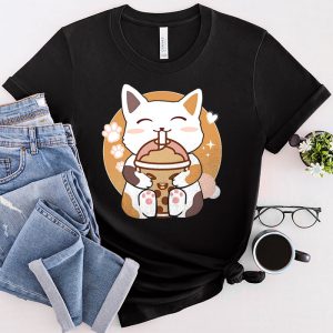 Boba Cat Boba Tea Bubble Tea Kawaii Anime Cat Kawaii Neko T-Shirt