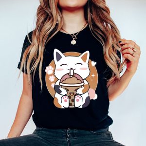 Boba Cat Boba Tea Bubble Tea Kawaii Anime Cat Kawaii Neko T Shirt 4