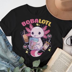 Boba Tea Bubble Tea Milk Tea Anime Axolotl T Shirt 1 2