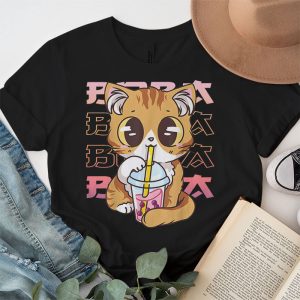 Cat Boba Anime Bubble Tea Neko Girls Kawaii Girls Teen T Shirt 2 2