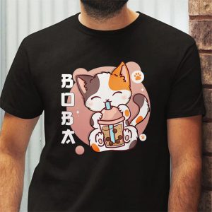 Cat Boba Anime Bubble Tea Neko Girls Kawaii Girls Teen T Shirt 3 1